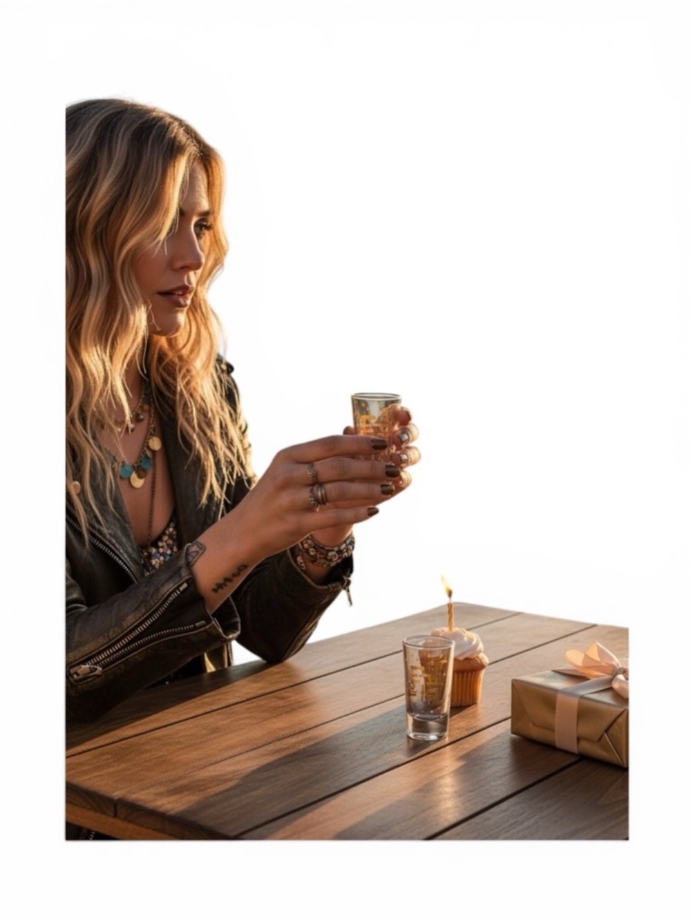 new Slant ✶ Happy Birthday Shot Glass Set of 2 ✶ Double Shot Glasses ✶ Gold Foil - Picture 15 of 16